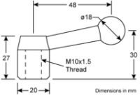 Model 000 QCTP Mod Kit for Myford - Handle Dimensions