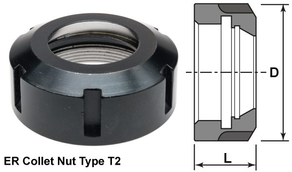 ER Collet Nuts - Type T2