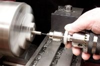Micro Drill Adaptor - In use in a lathe tailstock