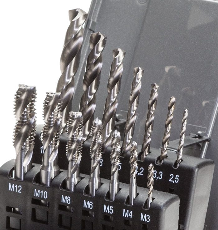 Drill bit store tap set