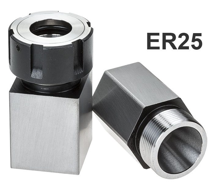 Stevenson's ER25 Square & Hex Collet Block Set with 1x Ball Bearing Collet Nut