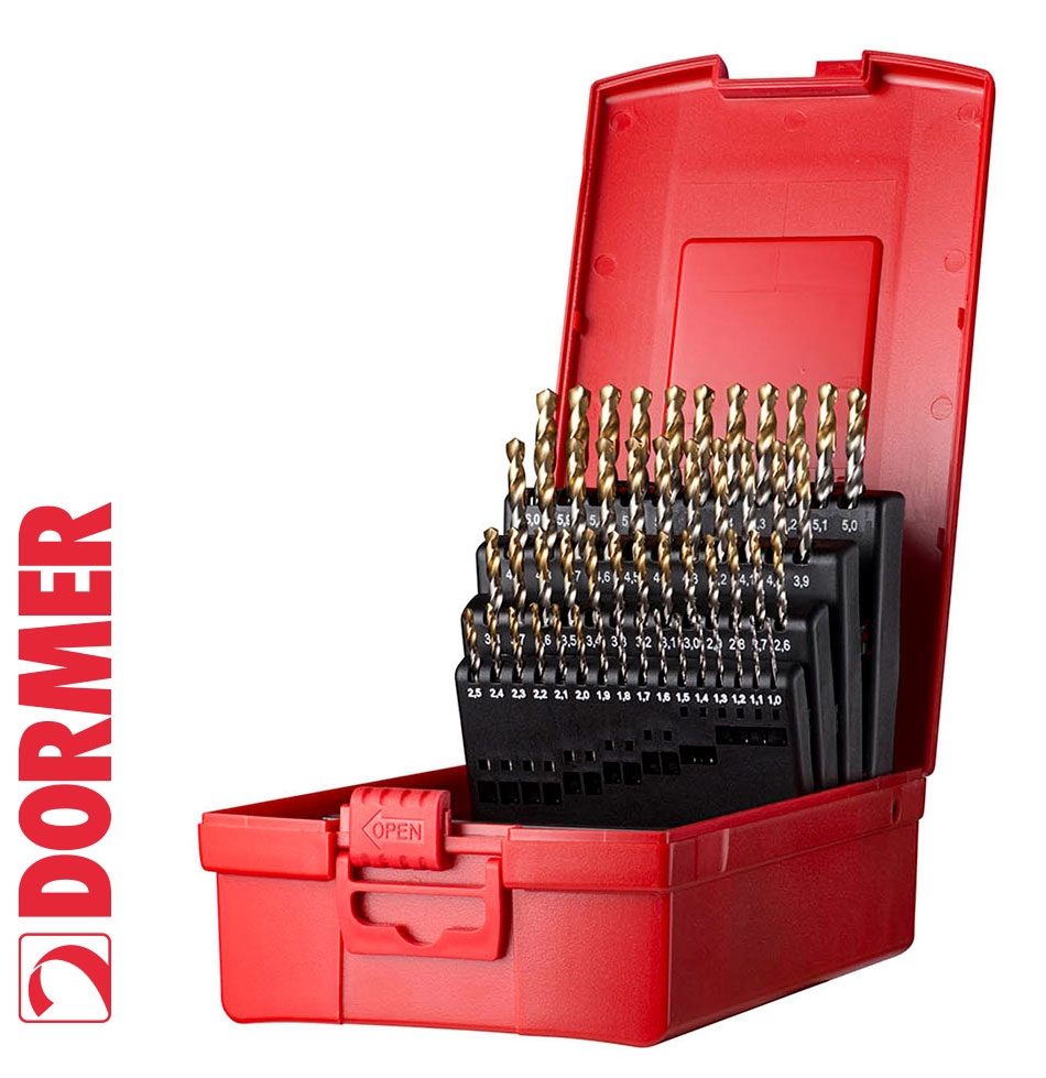 Dormer A095202 51pc HSS TiN Jobber Drill Set 1.0-6.0mm - Arc Euro Trade